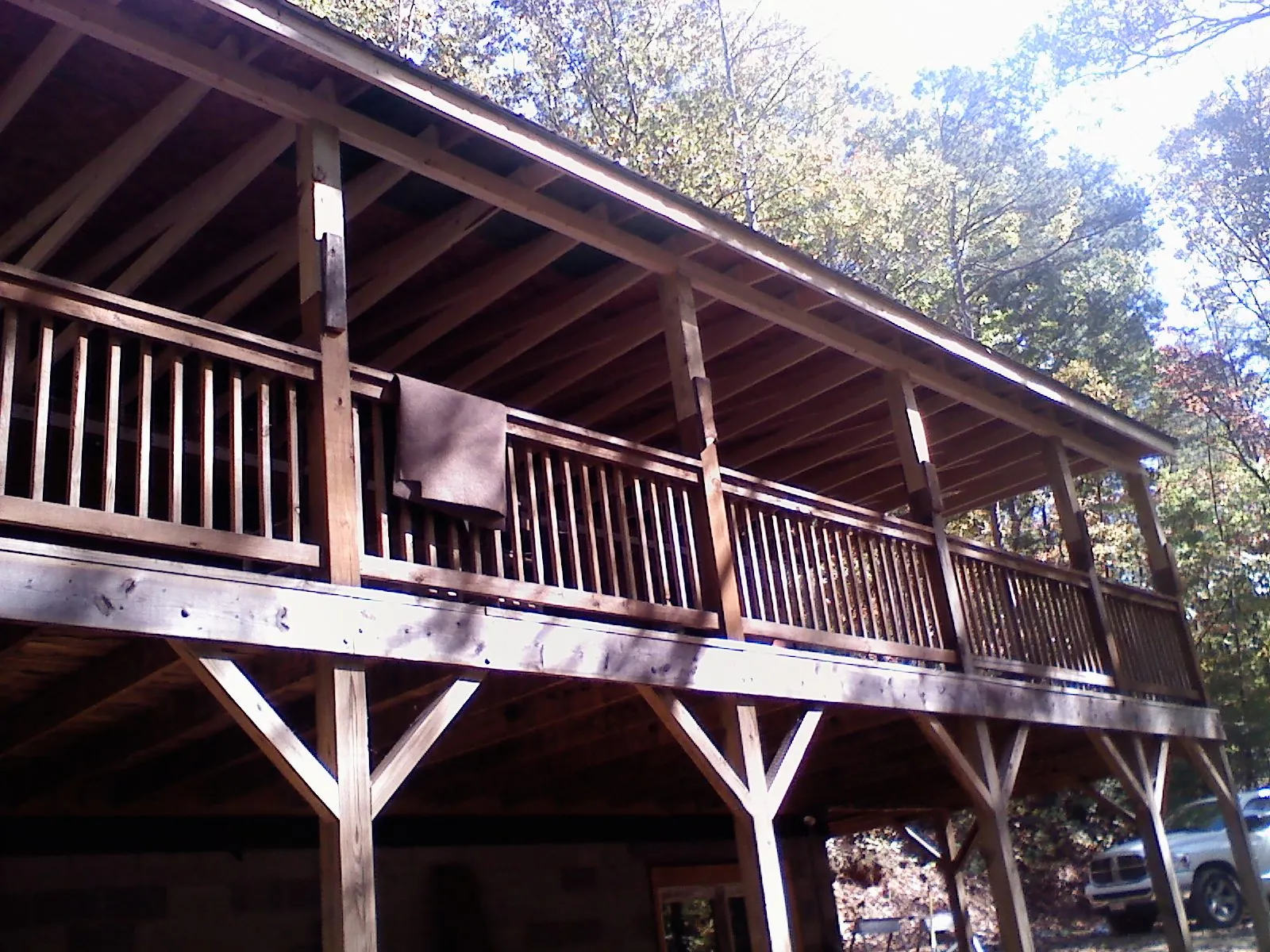 Timber framing under a new elevated porch and deck — Roof Leak Repair in Radford by Roofing Brothers